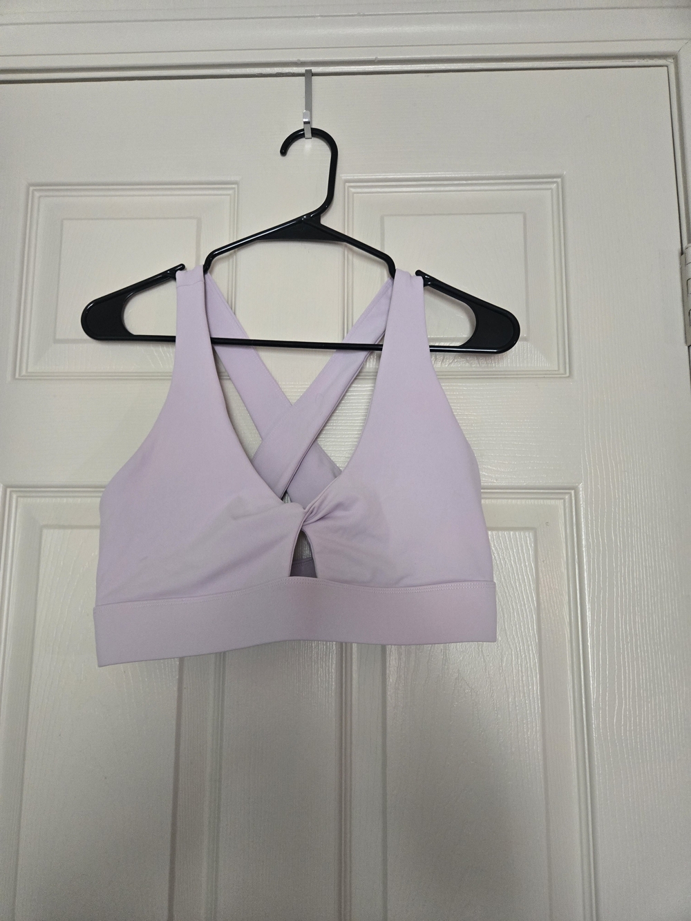 Fabletics Lavender Cross Back Sports Bra.